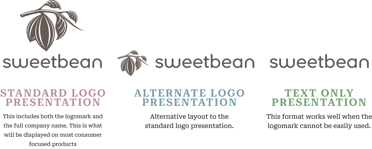 Sweetbean logo variations variants